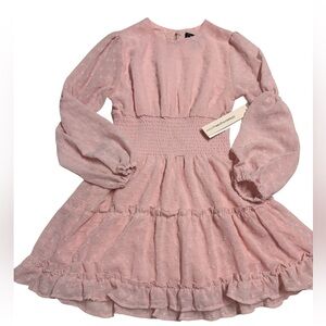 Aqua Girls Rose Pink Textured Girls Dress